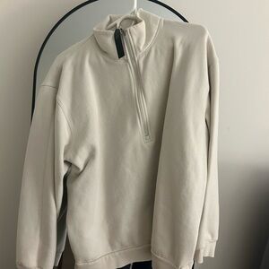 Men's Cream Half-Zip Sweater